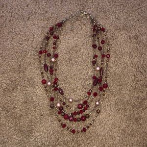 Red and gold adjustable necklace